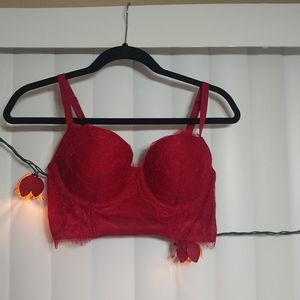 NWOT victoria's secret red lacy strappy bra
